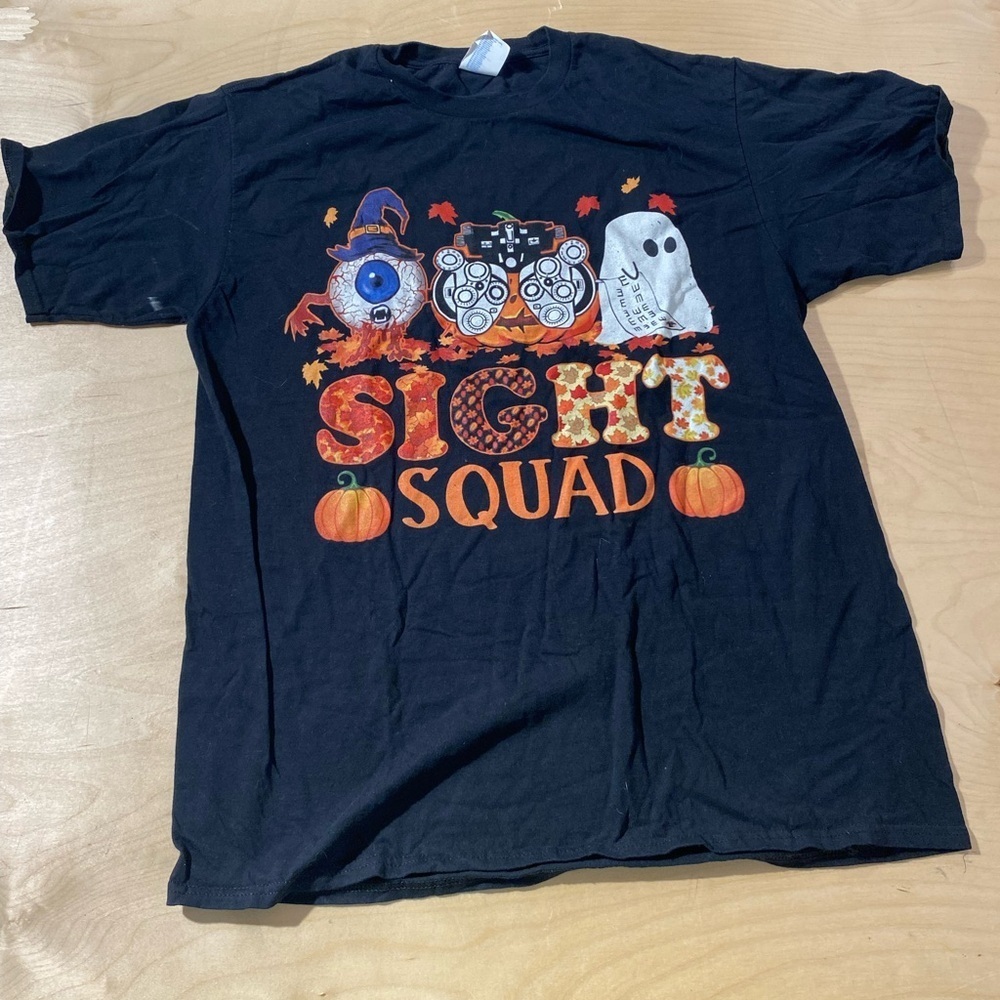 Black Halloween Sight Squad T-Shirt on Port & Company Tag Large (KK) - Picture 4 of 9